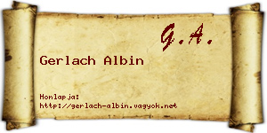 Gerlach Albin névjegykártya